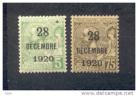 Mónaco  1921.-  Y&T Nº  48/49   ( Neuf C/charniere ) - Autres & Non Classés