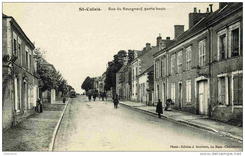 CPA 72 : SAINT CALAIS   Rue De Bourgneuf Animée    A VOIR !!! - Saint Calais