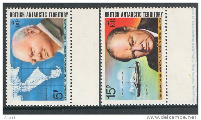 British Antarctic Territory - Antarctique Britannique   1974 Birth Centenary Of Sir Winston Churchill. - Autres & Non Classés