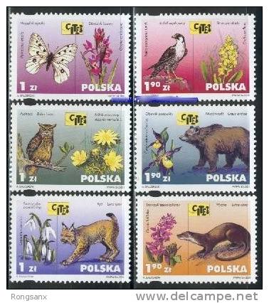 2001 POLAND Zoo Flora/fauna 6v - Neufs