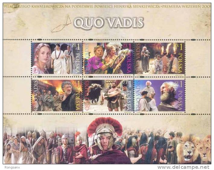 2001 POLAND  Quo Vadis SHEETLET - Unused Stamps