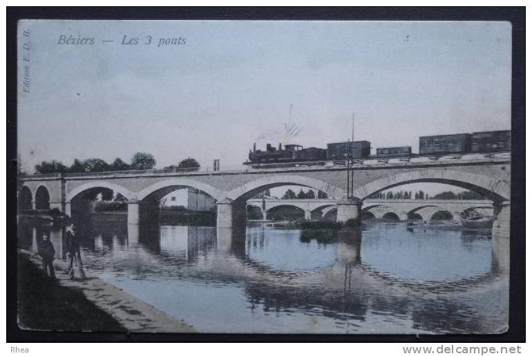 34 Béziers Pont Chemin De Fer Train    D34D  K34032K  C34032C RH028976 - Beziers