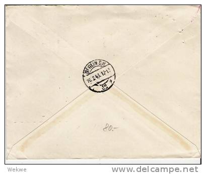 Nl009/ - NIEDERLANDE -  Brief, Europäische Postkonferenz.(Europatarif) 1942, Einschreiben, Berlin - Briefe U. Dokumente