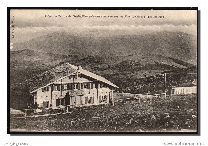 68 Hôtel Ballon De Guebwiller, Vue Sur Les Alpes, Ed JMB, Dos Div Vierge, B état - Guebwiller