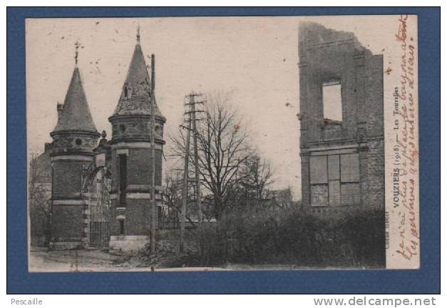 CP VOUZIERS 1918 - LES TOURELLES - CLICHE HOUET - CIRCULEE EN 1919 - Vouziers