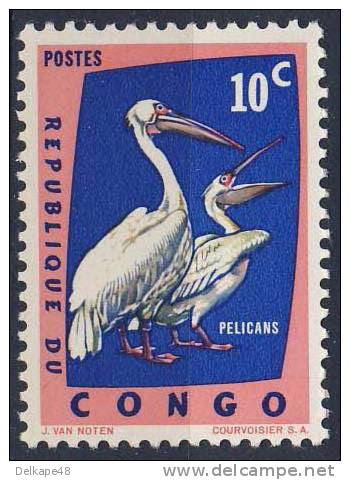 Congo Kinshasa 1963 Mi 138 Sc 429 ** Pelecanus Onocrotalus : Great White Pelican / Rosapelikan - Pelicans