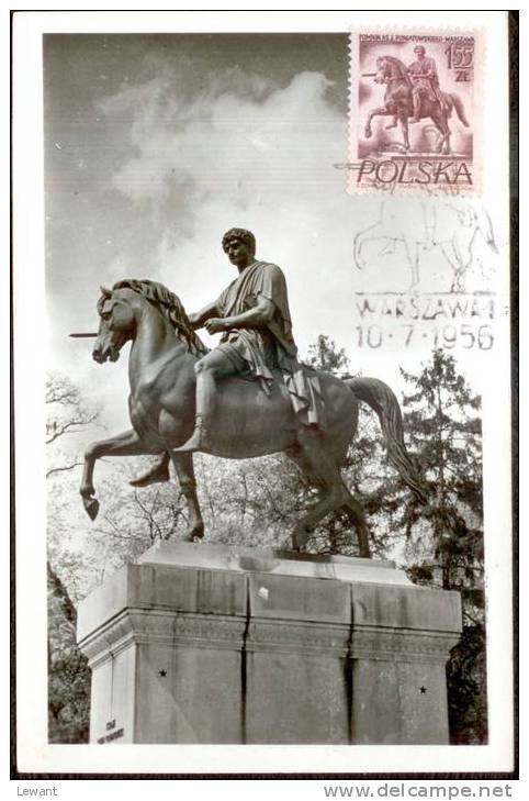 88 Maximum Card, Warsaw Monumentts, Prince Joseph Poniatowski On The Horse - Cartes Maximum