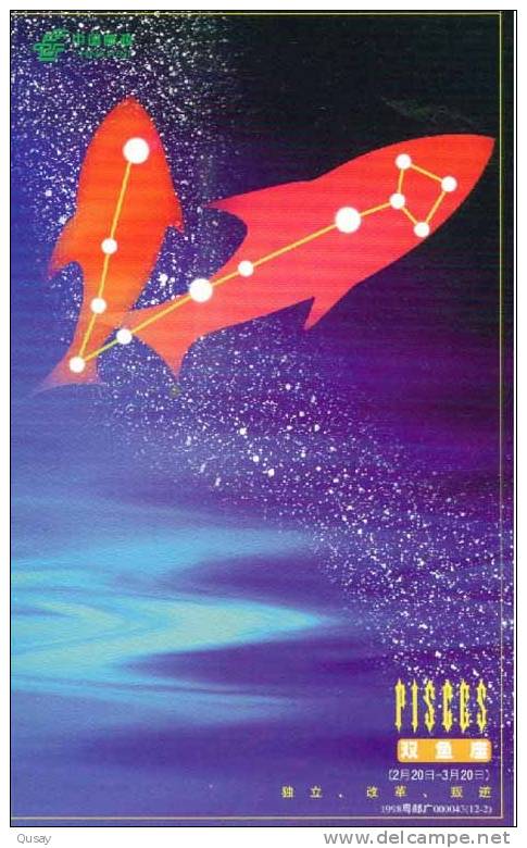 Pisces Star ,  Pre-stamped Card, Postal Stationery - Astrologie