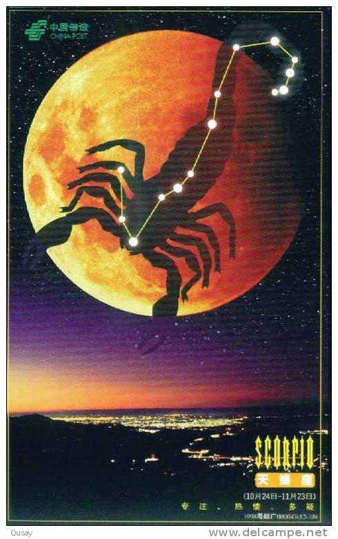 Scorpio  Star ,  Pre-stamped Card, Postal Stationery - Astrologie