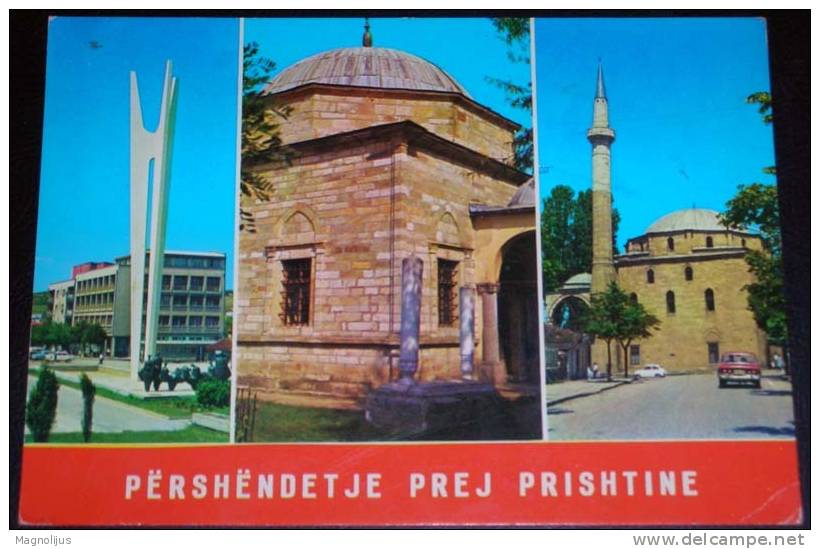 Serbia,Kosovo,Pristina,Prishtine,Monument,Mosk,Islam,Religion,Multipicture,postcard - Kosovo