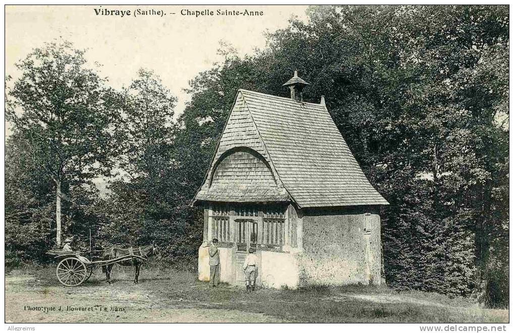 CPA 72 : VIBRAY  Chapelle Ste Anne   Avec Attelage    A VOIR !!! - Vibraye