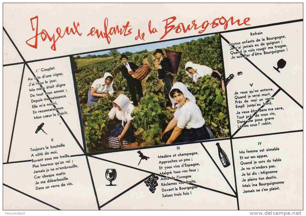 CPSM. JOYEUX ENFANTS DE LA BOURGOGNE. DATEE 1972. DENTELLEE. - Bourgogne