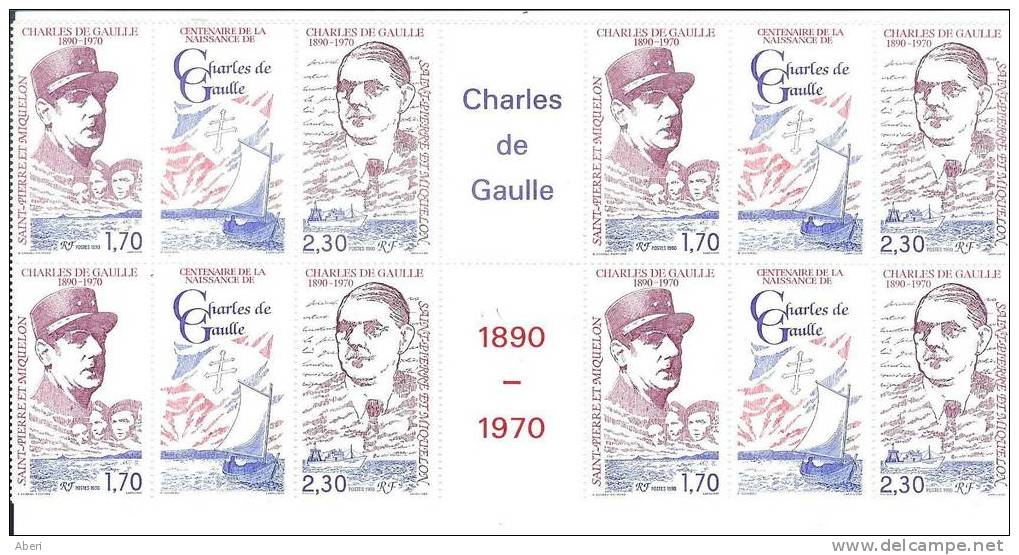 POSTE 532A X 4 + Vignettes - St PIERRE Et MIQUELON - CHARLES DE GAULLE - Unused Stamps