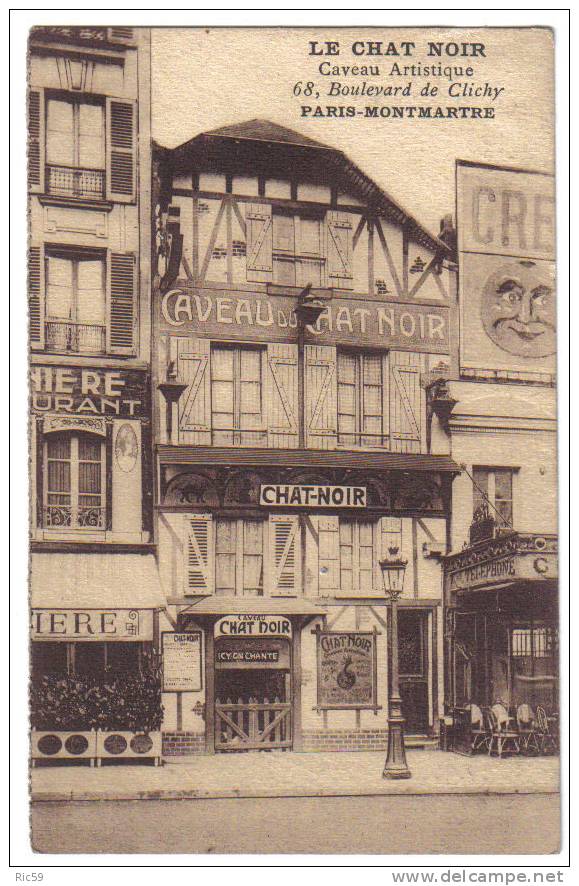 PARIS.- Le Chat Noir.- Caveau Artistique,68 Boulevard De Clichy .- Soldée - Other & Unclassified