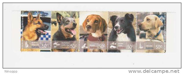 Australia-2008 Working Dogs   Strip Of 5 MNH - Mint Stamps