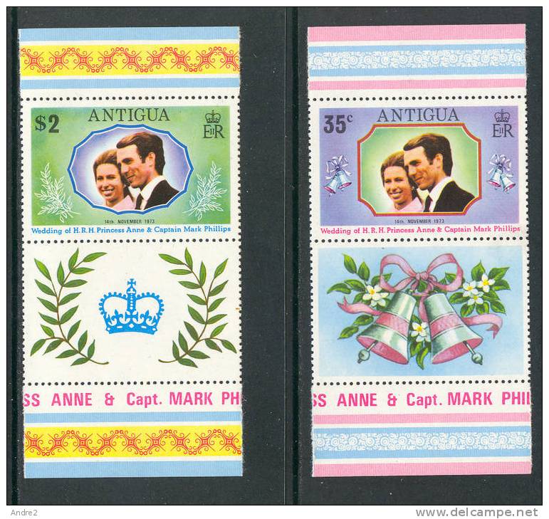 Antigua   1973 Royal Wedding + Miniature Sheet  ***   MNH - 1960-1981 Autonomie Interne