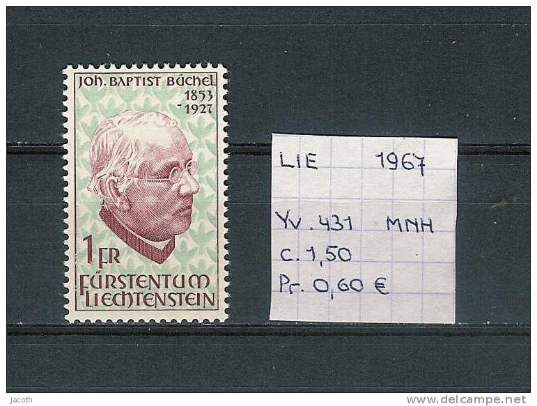 Liechtenstein 1967 - Yv. 431 Postfris/neuf/MNH - Unused Stamps