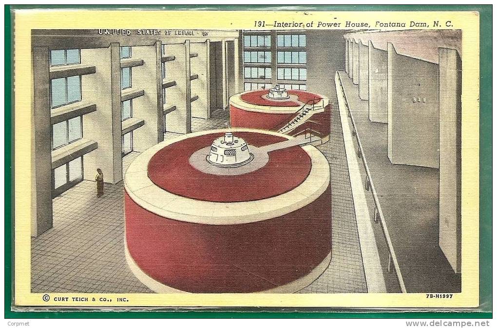 US - ELECTRICITY - POWER HOUSE, FONTANA DAM, WESTERN NORTH CAROLINA Circulated POSTCARD To SC - Other & Unclassified