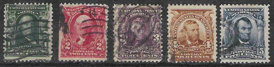 USA, 1902, MI 138-147 ALL XA EXCEPT 139 IMPERFORATED LEFT SIDE AND 149 WITH SMALL TEAR ON TOP  ALL @ - Gebraucht