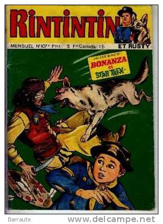 RINTINTIN  N° 107 Décembre 1978 Avec BONANZA Et  STAR TREX  . - Rintintin