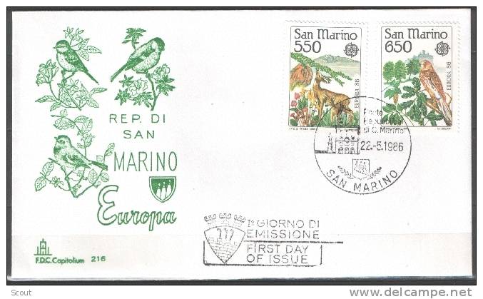 SAN MARINO - SAINT MARIN - 1986 - EUROPA - FDC - 1986