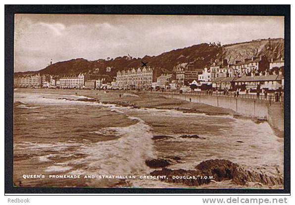 1933 Real Photo Postcard Queen's Promenade & Strathallan Crecent Douglas Isle Of Man  - Ref B153 - Isle Of Man