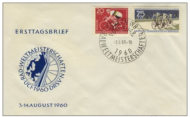 FDC Mi. 779 / 780  Rad WM Hohenstein - Ernstthal - Cycling