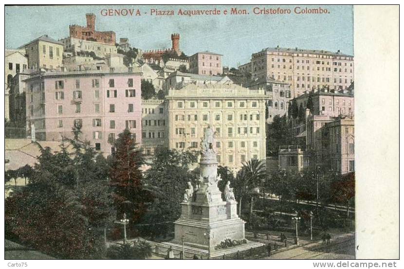 ITALIE - Genova - Piazza Acquaverde E Mon. Cristoforo Colombo - Genova (Genoa)