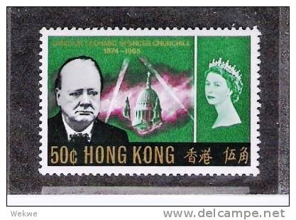 Mhkg022 HONG KONG - Churchill 1966, 50 Cents ** - Unused Stamps