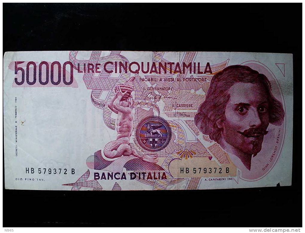 REPUBBLICA ITALIANA - LIRE 50000  BERNINI 1° TIPO  ANNO 28/10/1985 - 50000 Lire