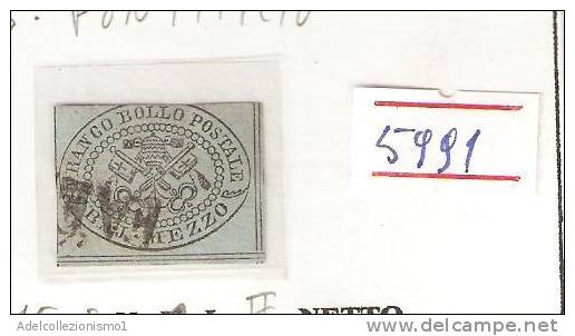 5991)francobollo Da Bay Mezzo N. 1 Usato II° Scelta - Etats Pontificaux