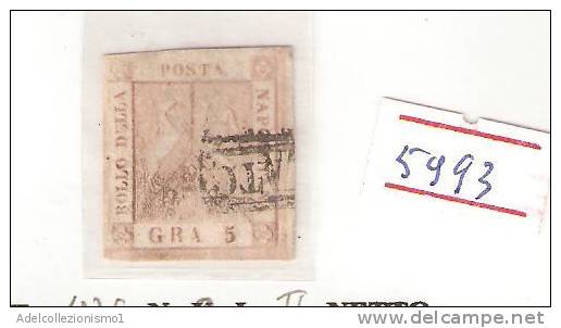 5993)francobollo Da 5 Grana N. 8  II° Scelta Usato - Napoli