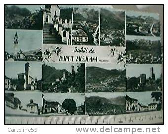 BORGO VALSUGANA RENTO VEDUTE E SALUTI STELLE ALPINE VB1961 J3285 Angolo Basso Rovinato - Trento