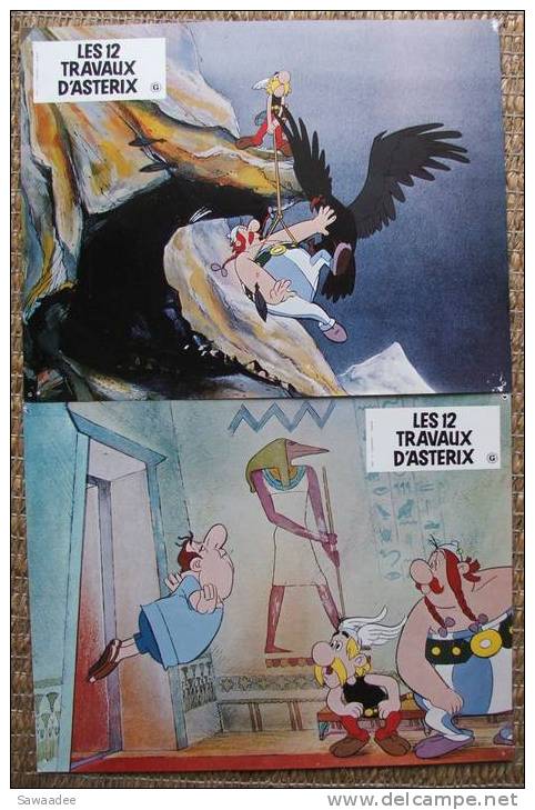 PHOTOGRAPHIE - EXPLOITATION CINEMA - LOT DE 2 - FILM - LES 12 TRAVAUX ASTERIX - DESSINS ANIMES - Andere & Zonder Classificatie