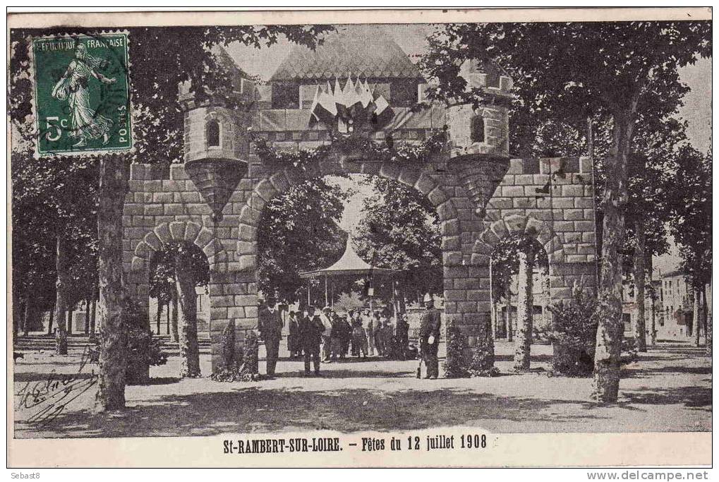 SAINT RAMBERT SUR LOIRE FETES DU 12 JUILLET 1908 - Saint Just Saint Rambert