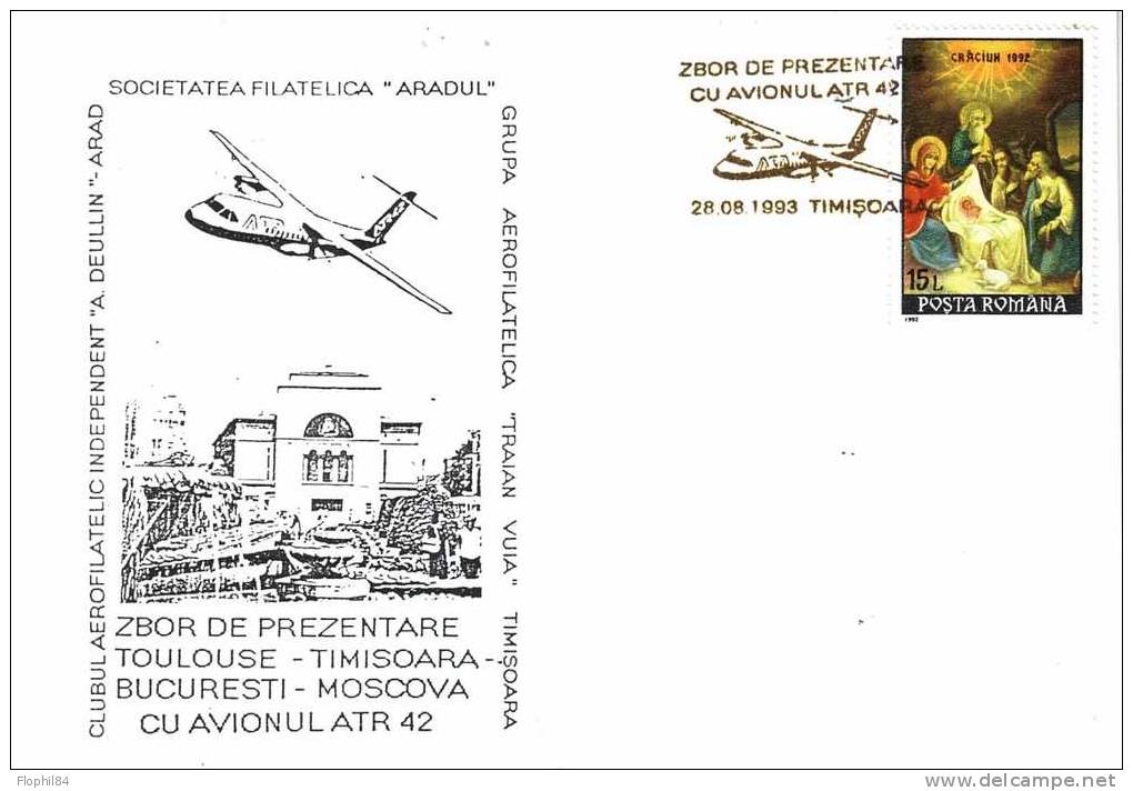 ROUMANIE-POSTE AERIENNE -28-8-1993 - Postmark Collection