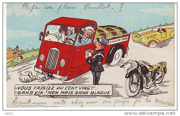 Illustrateurs - Gendarmes - Camions - Motos - Voitures - Automobile - T242 - Jean De Pressac - Bon état - Preissac