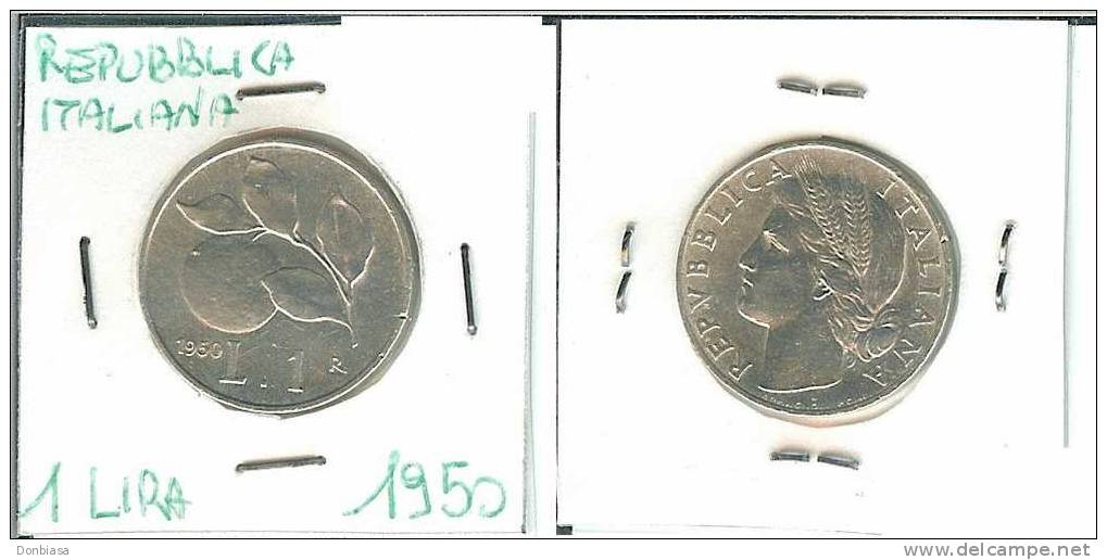 Repubblica Italiana: 1 Lira 1950 - 1 Lire