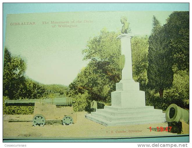 1658 GIBRALTAR   MONUMENT WELLINGTON     UNDIVIDED BACK  REVERSO SIN DIVIDIR AÑOS / YEARS / ANNI  1900 - Gibraltar