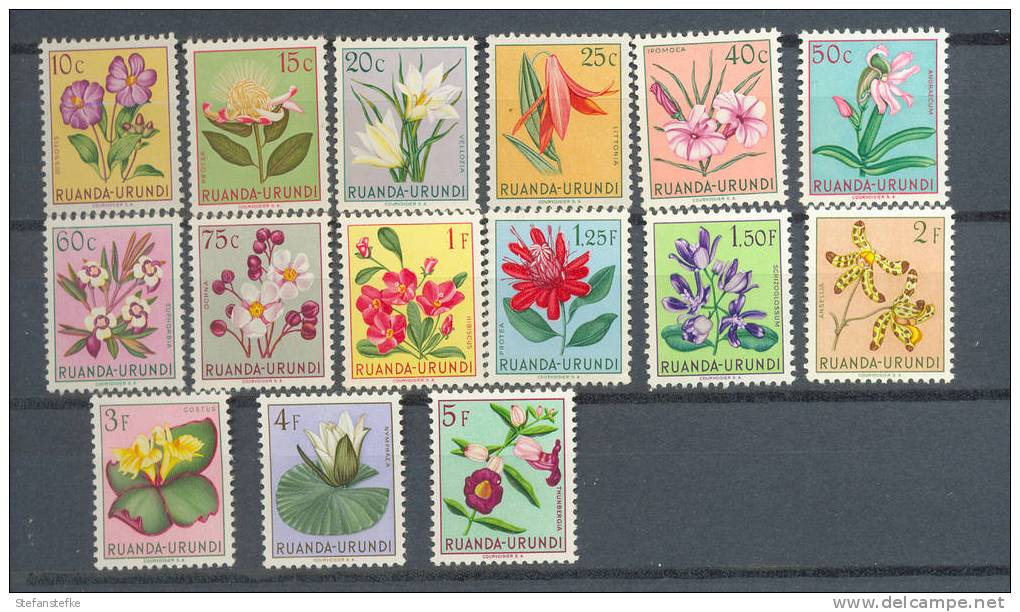 Ruanda - Urundi Ocb Nr : Lot 2 Bloemen ** (zie Scan) - Ongebruikt