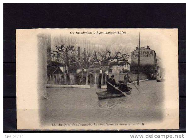 69 LYON IX Inondations 01-1910, Quai Industrie, Circulation En Barques, Pub Tailleur Devaux Millet, Ed ER 18, 191? - Lyon 9