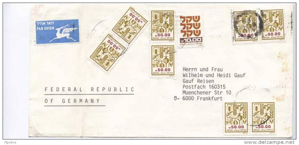 Israel Registered Air Mail Cover Sent To Germany - Luchtpost