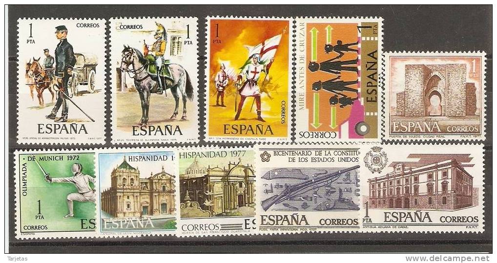 LOTE DE 10 SELLOS DE ESPAÑA NUEVOS-MINT SIN USAR  SOLO 1 EURO - Otros & Sin Clasificación