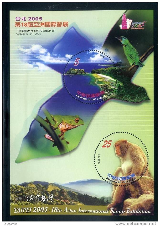 Taiwan 2005 Monkey S/S MNH - Apen