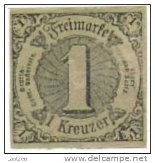 Tour & Taxis 1852. ~ Etats Du Sud YT 32* - 1 K. Vert (Fond Couleur) - Neufs