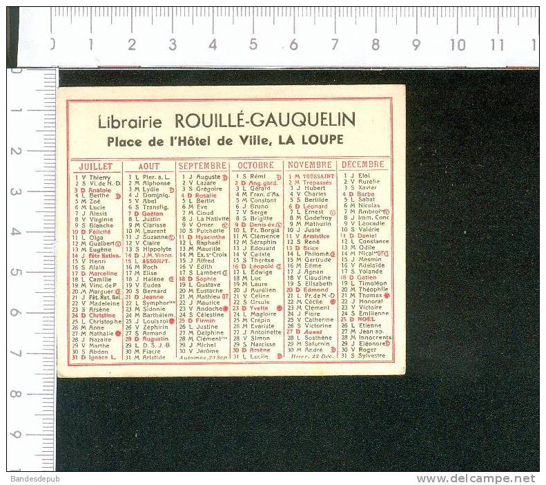 La Loupe Eure Et Loir Mini Calendrier 1938 Imprimerie Rouillé Gauquelin Librairie - Small : 1921-40