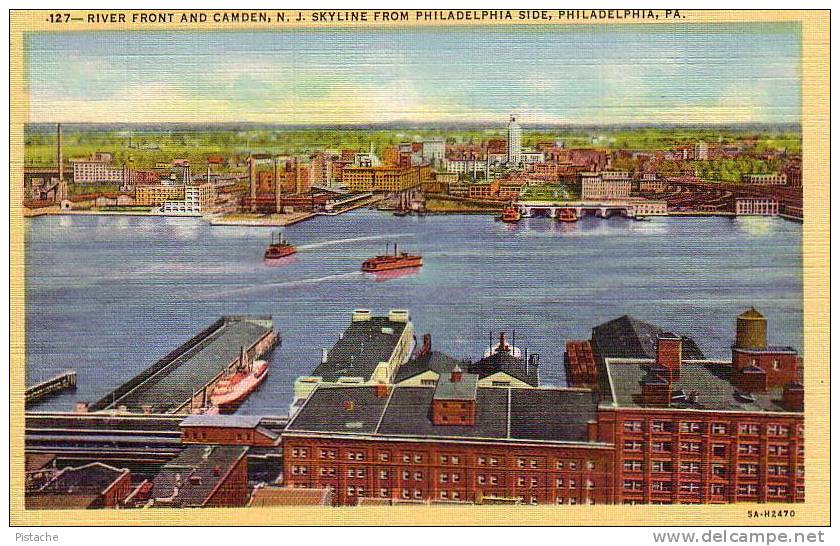 Camden N.J. From Philadelphia - Bateaux Boats Rivière River  - Neuve Never Used Impeccable - Camden