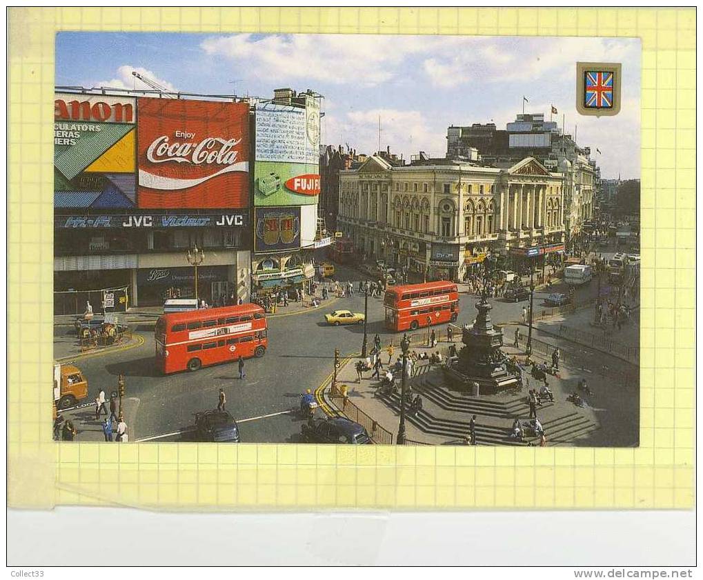 Londres - Piccadilly Circus E La Statue D'Eros - Pub Coca-Cola, Canon, JVC... - CPM 1989 - Ed Fisa N° 12 - Piccadilly Circus