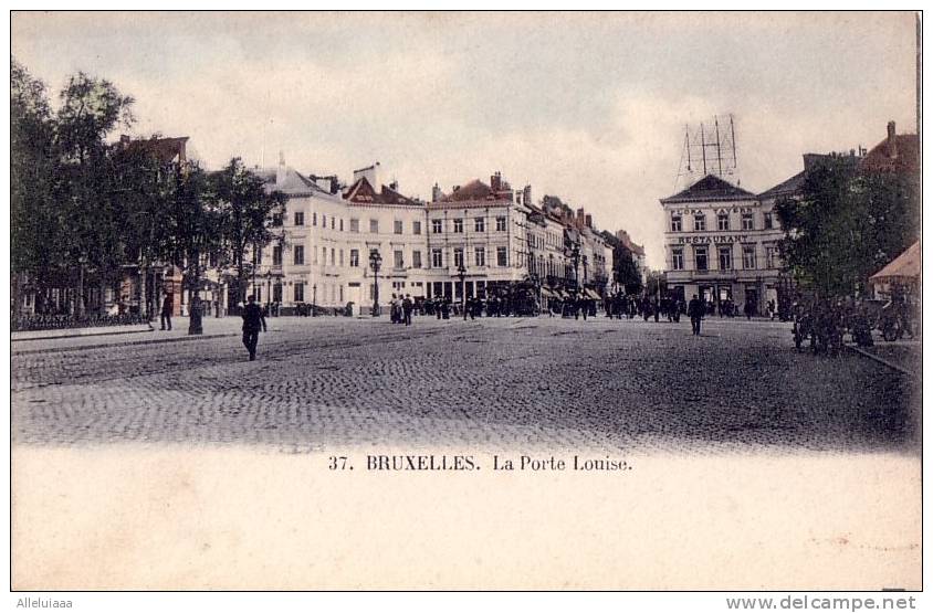 CPA Belle Carte Postale PRECUSEUR Belgique BRUXELLES La Porte Louise - Restaurant  Animée TBE - Cafés, Hôtels, Restaurants