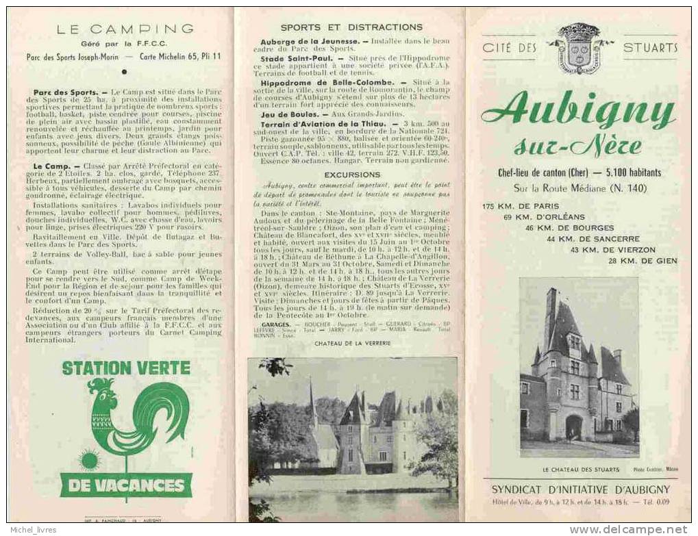 Cité Des Stuarts - Aubigny Sur Nère - Cher - Brochure Syndicat D'initiative Années 1960 - TBE - Centre - Val De Loire